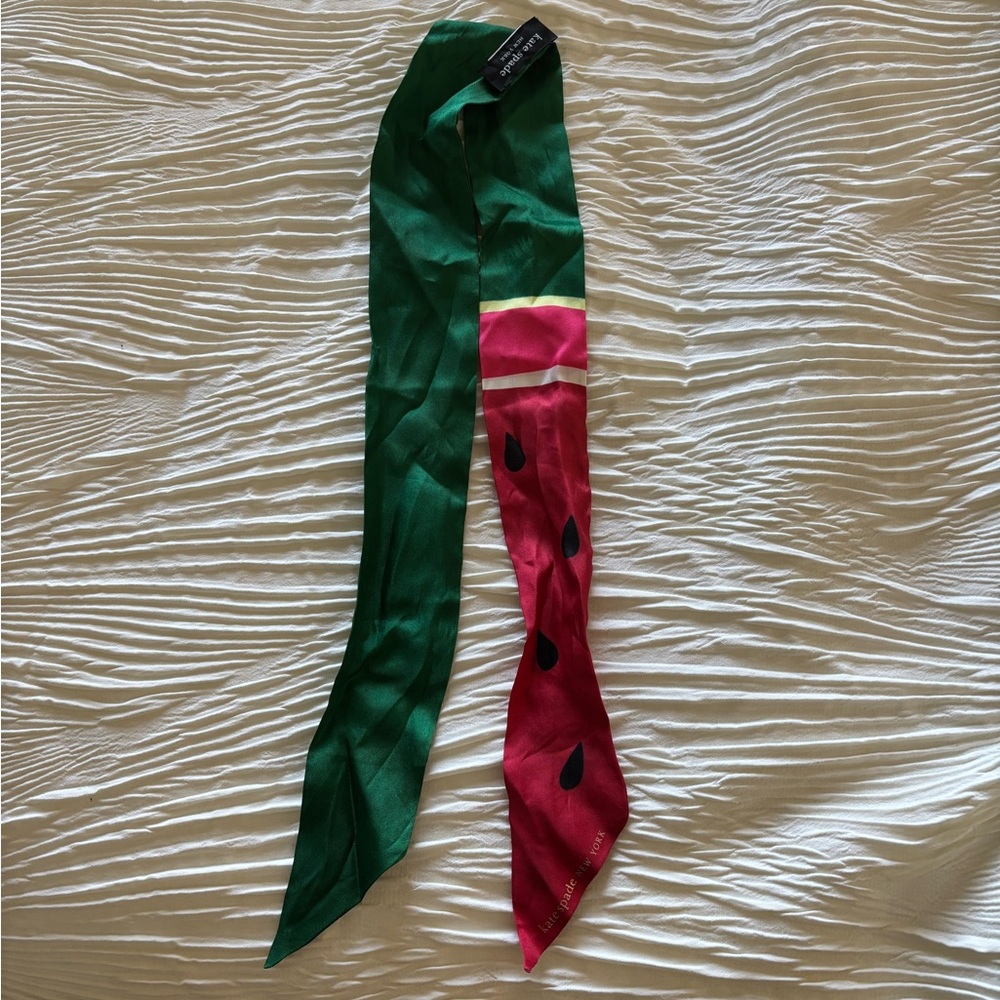 Kate Spade Green and Pink Silk Scarf